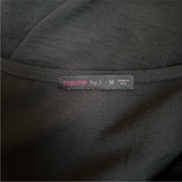 Wrap Ruffle Midi Dress Fraiche By J Long Sleeve Flounce V Neck Black Size Medium - Picture 3 of 12